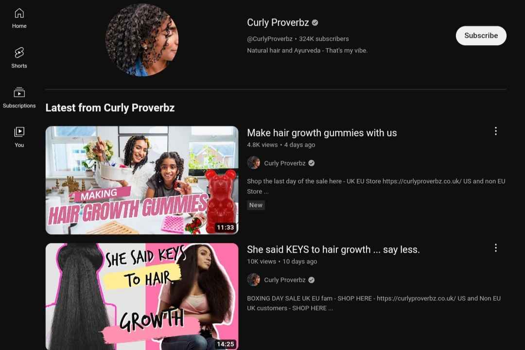 Curly proverbz natural hair YouTubers 