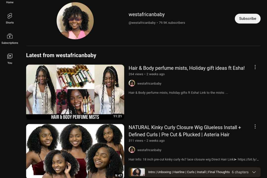 WestAfricanBaby natural hair YouTubers